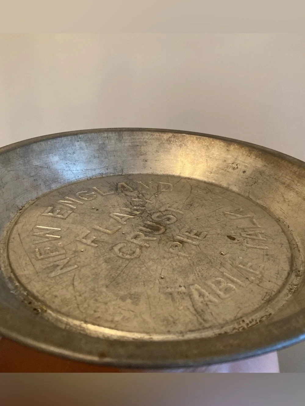 Vintage Table Talk New England Flaky Crust Pie Tin 10¢ Deposit Perforated Bottom